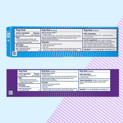 Kem hăm Desitin xanh tím Daily Defense Maximum Strength 113g Johnson & Johnson Mỹ