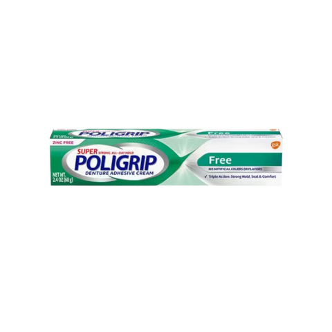 Keo dán hàm răng giả POLIGRIP Super strong all day hold Denture Adhesive Cream