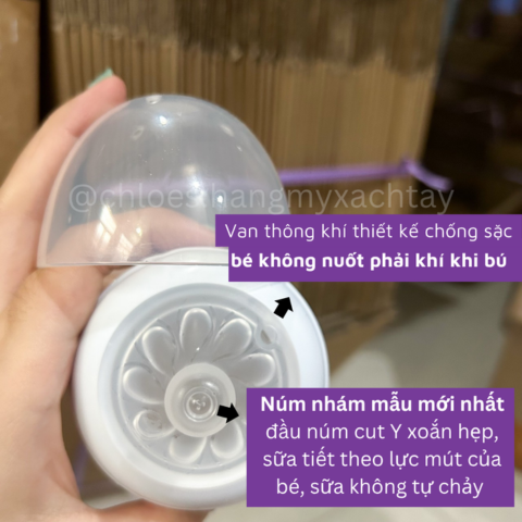 Núm ty Avent mô phỏng tự nhiên chống sặc đầy hơi dùng cho bình cổ rộng mẫu MỚI