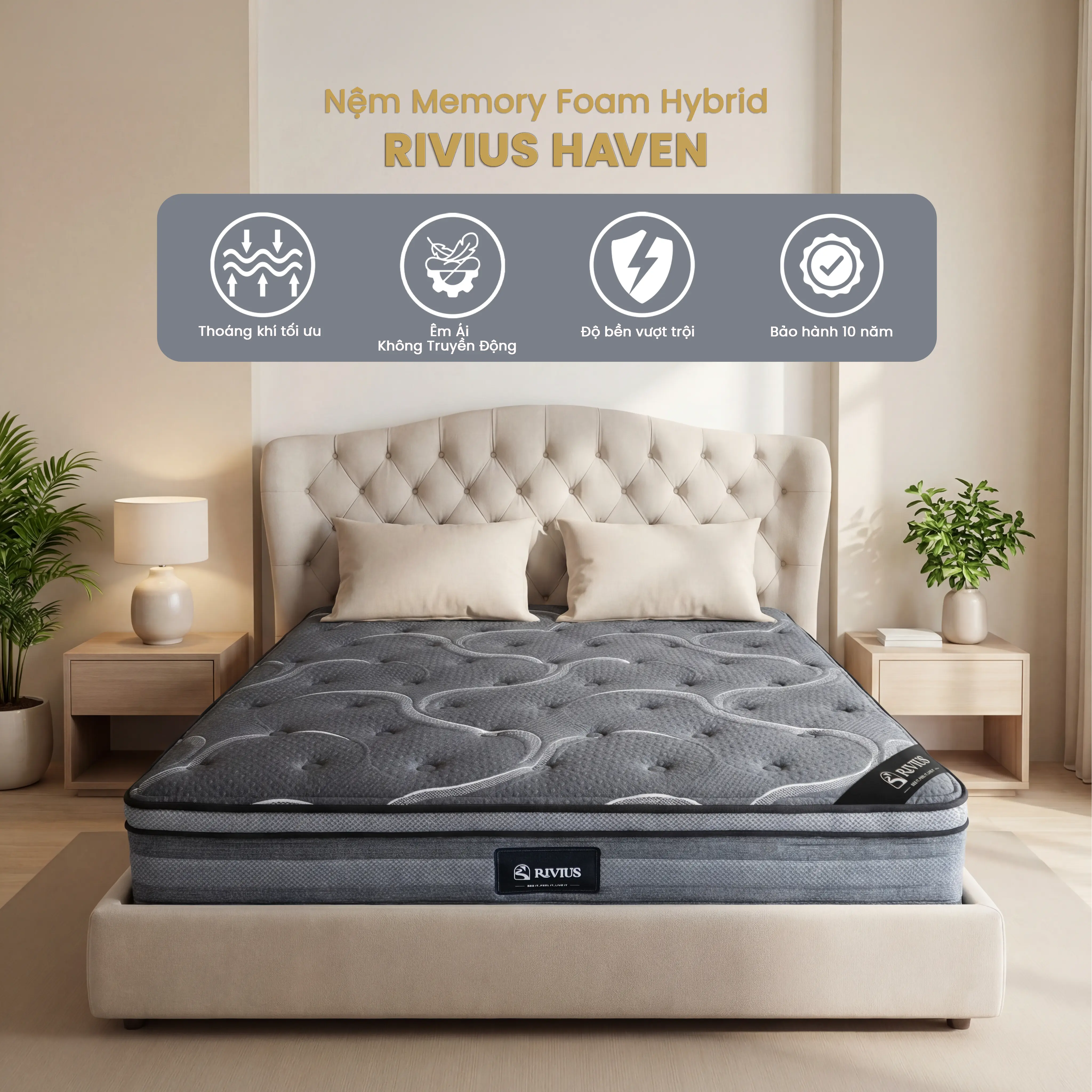 Trải nghiệm nệm Rivius