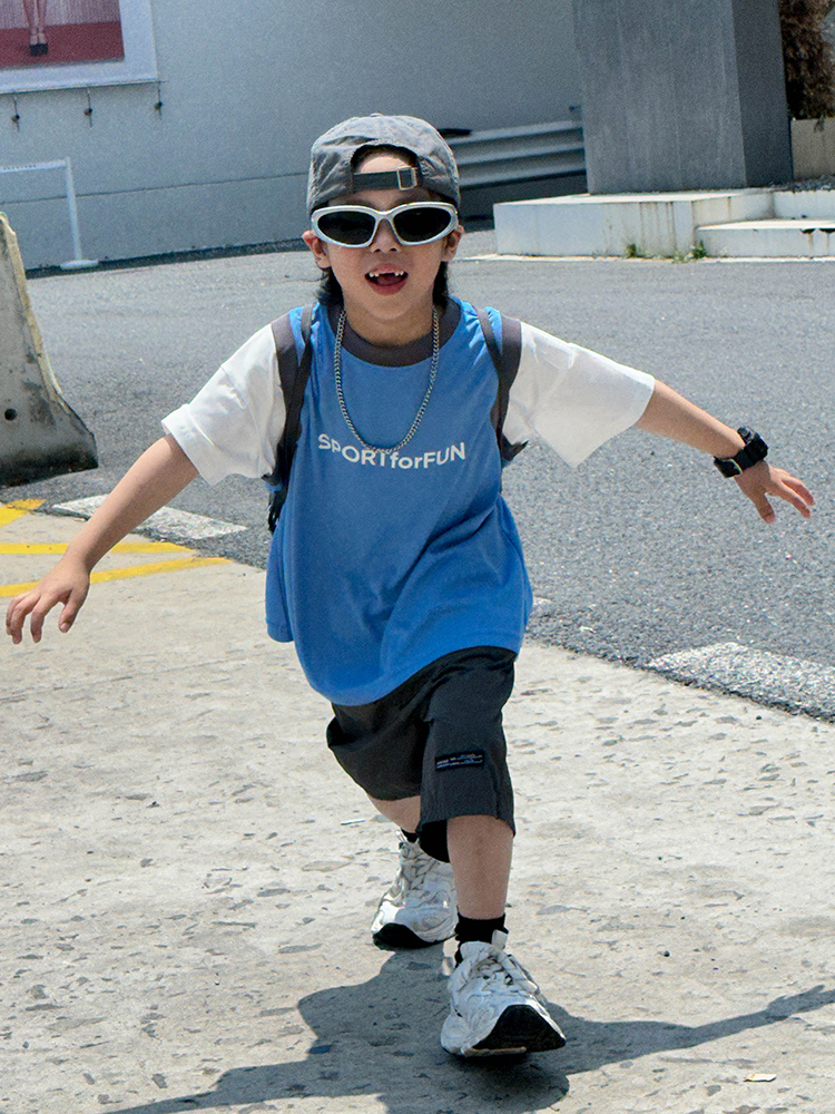 Set Ngắn Áo Sport Xanh Quần Xám SN