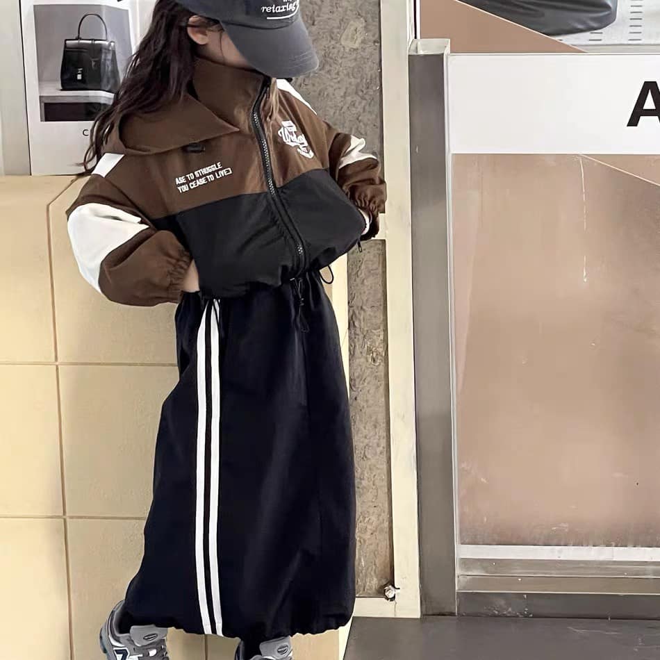 ÁO KHOÁC DÀI NÂU ĐEN PUKIDS