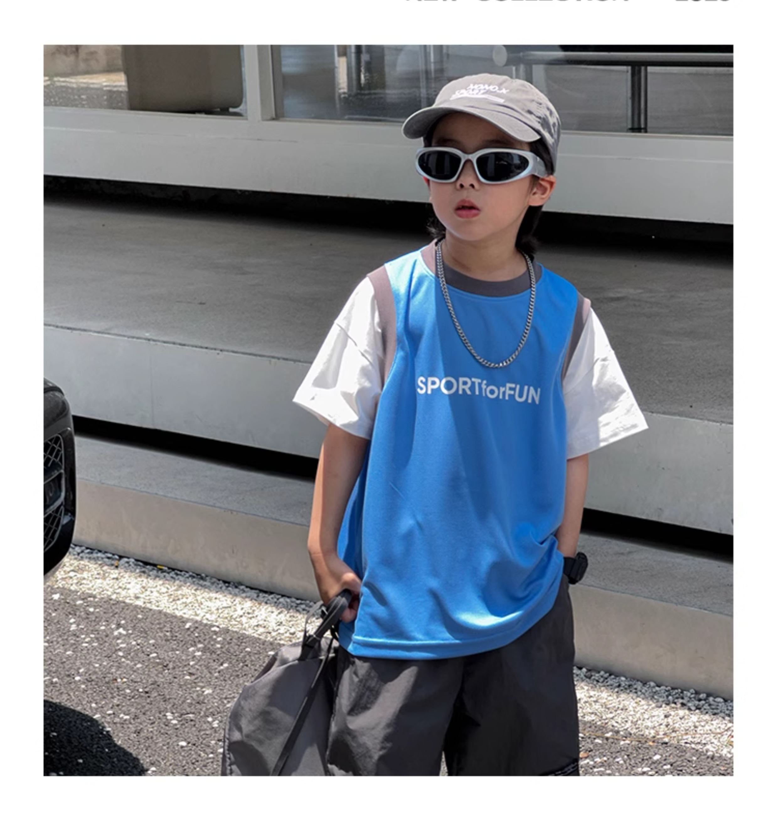 Set Ngắn Áo Sport Xanh Quần Xám SN