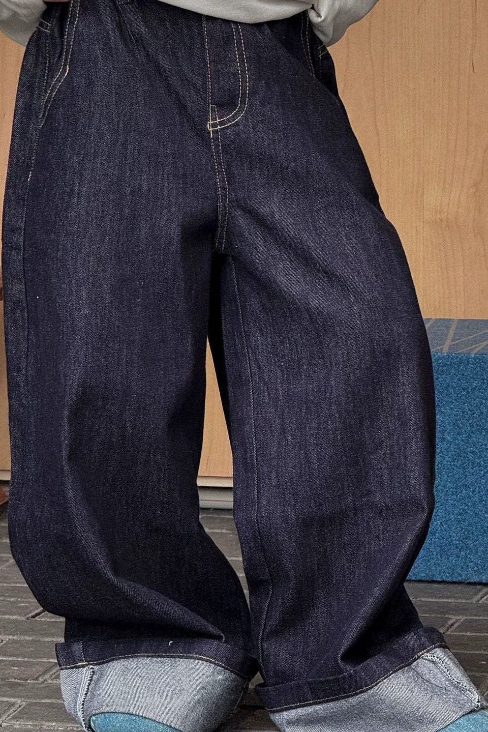 Quần Dài Jean Gấp PL