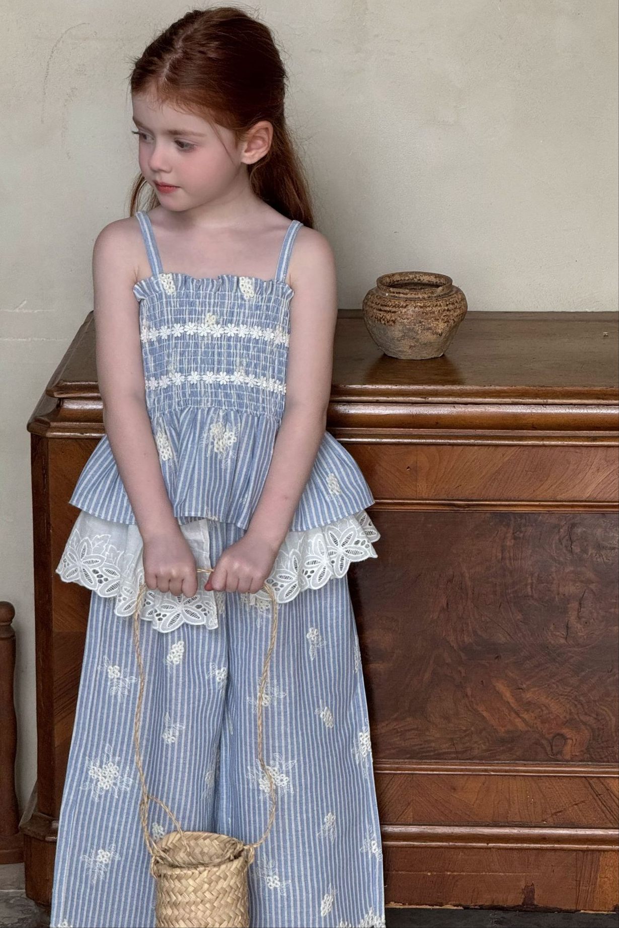 SET Dài Hoa Kẻ Xanh OTA