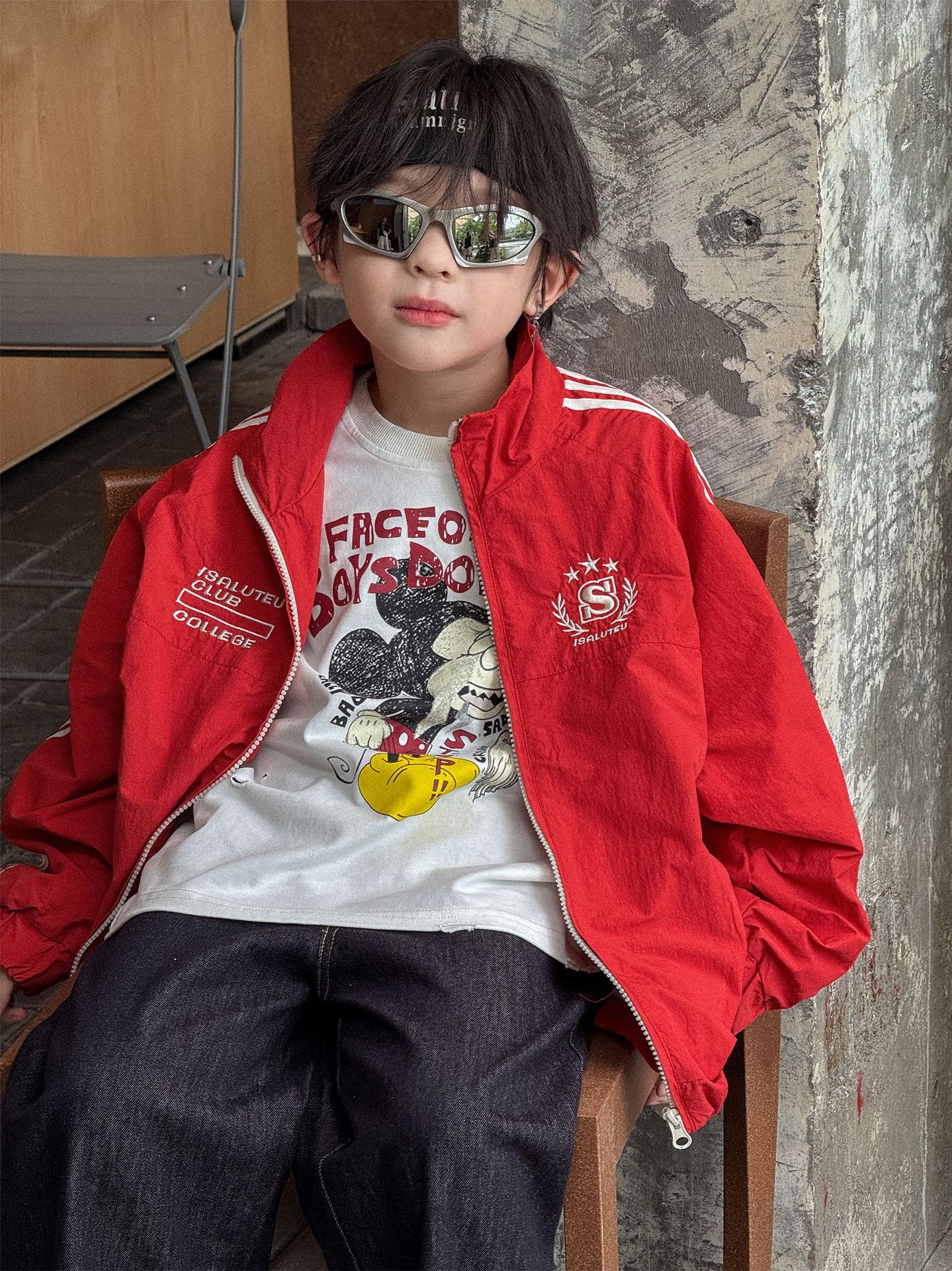 Áo Khoác Dù Đỏ Sọc Trắng PL