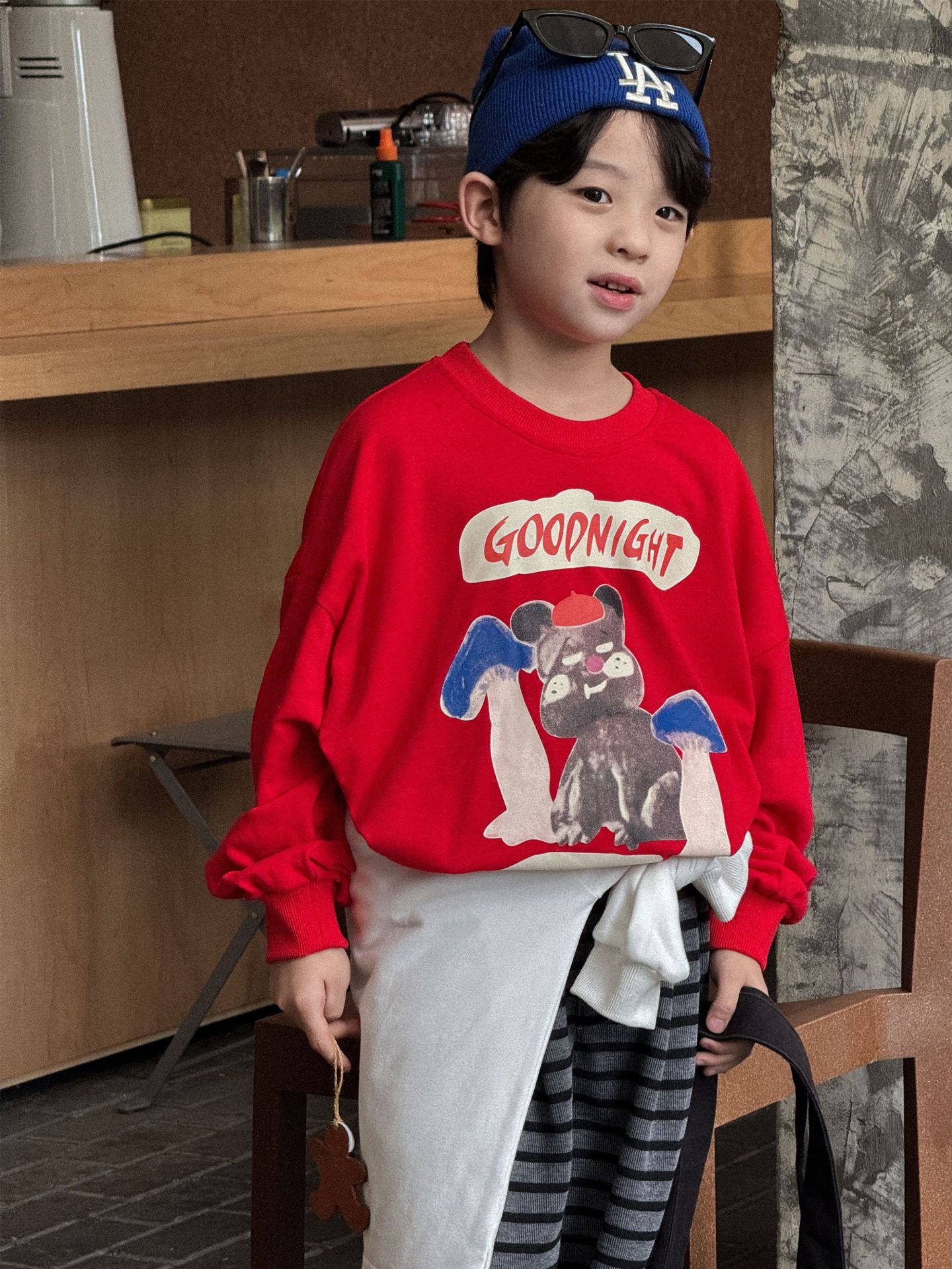 SD Áo Đỏ Gấu Quần Sọc Đen PL