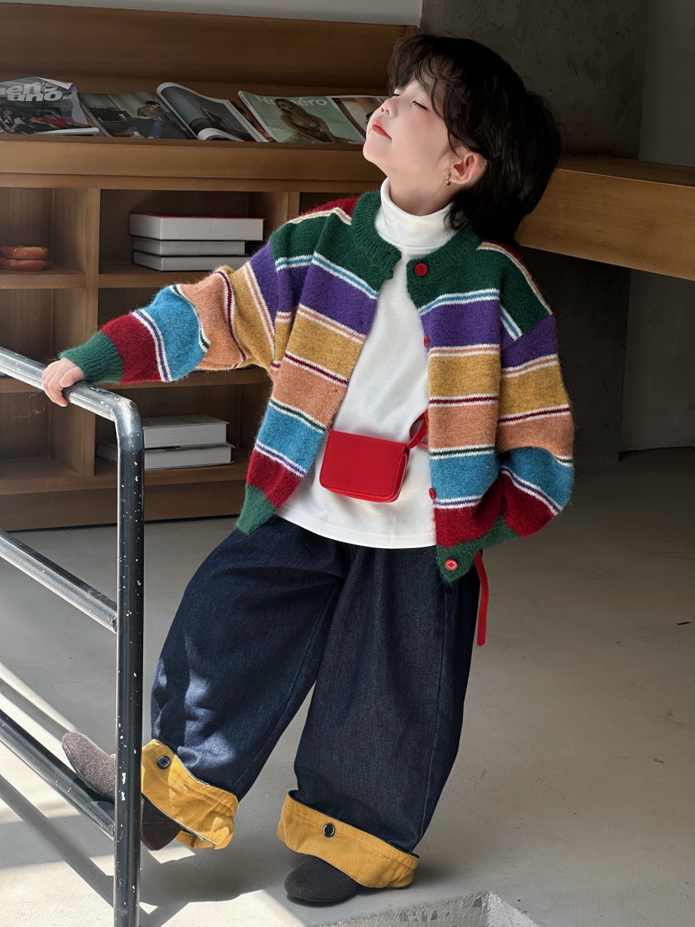 AD Cardigan Kẻ Nhiều Màu MGJ