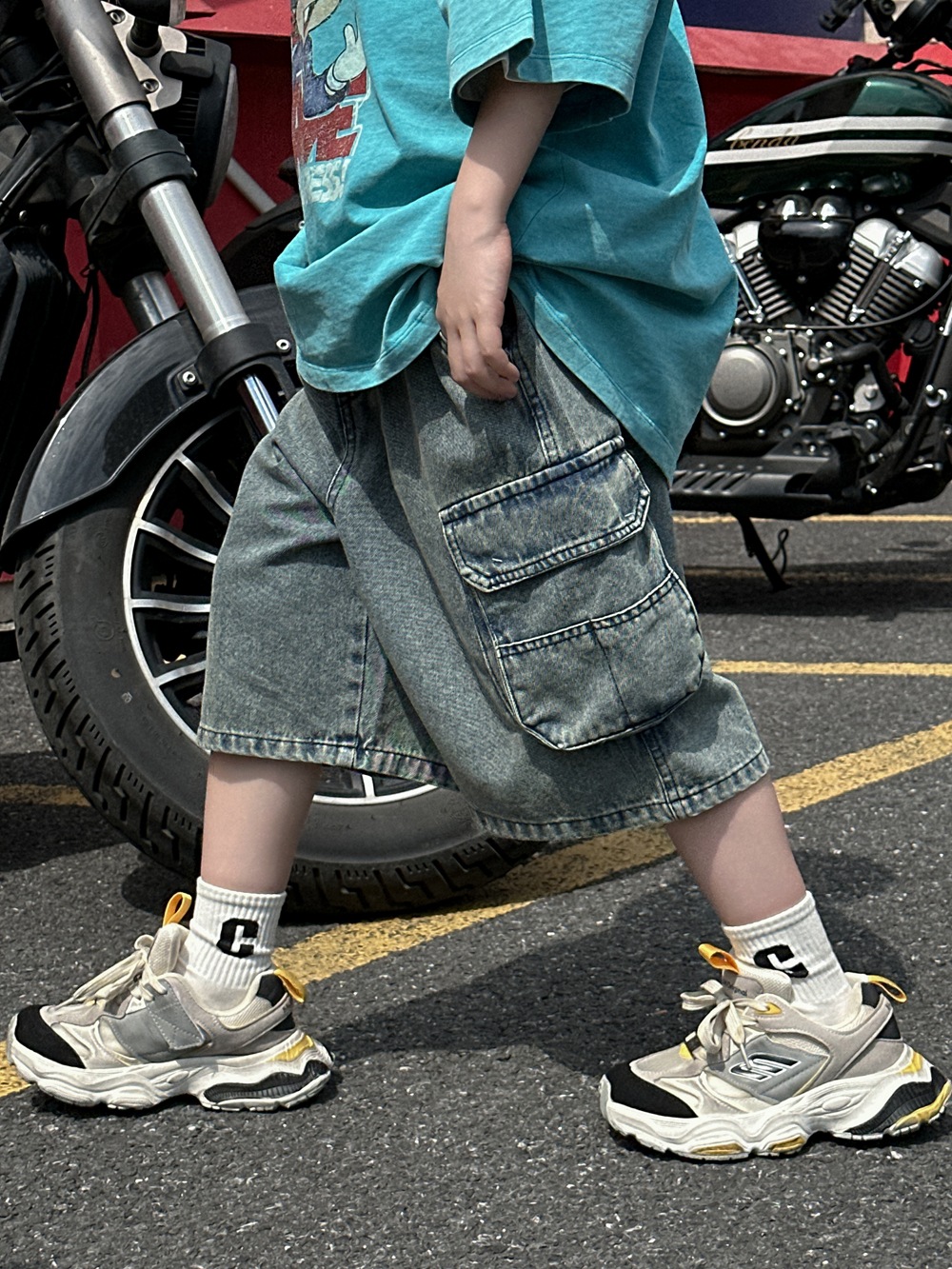 Quần Ngắn Jean Túi Hông AM