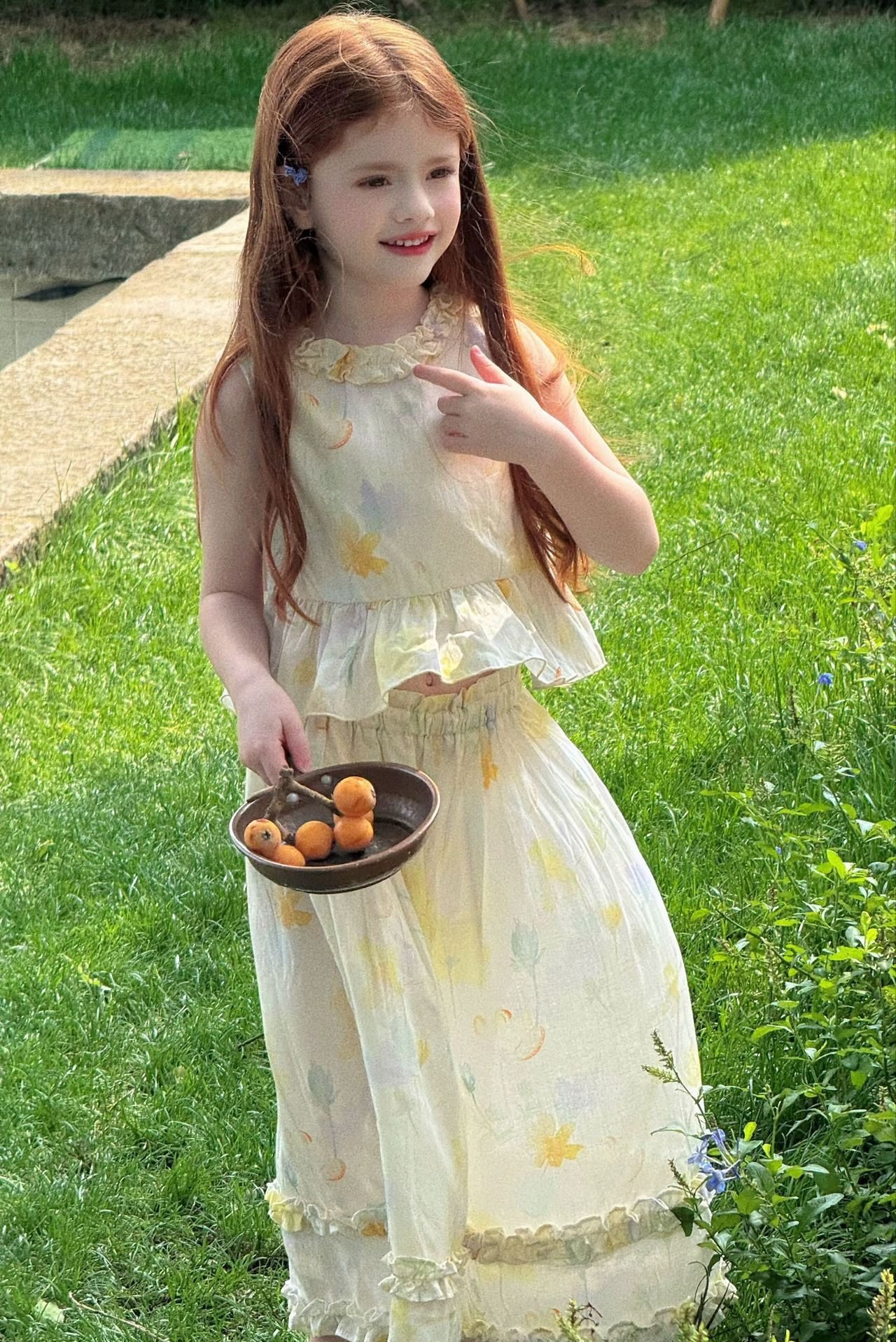 Set Dài Áo Quần Hoa Vàng OTA