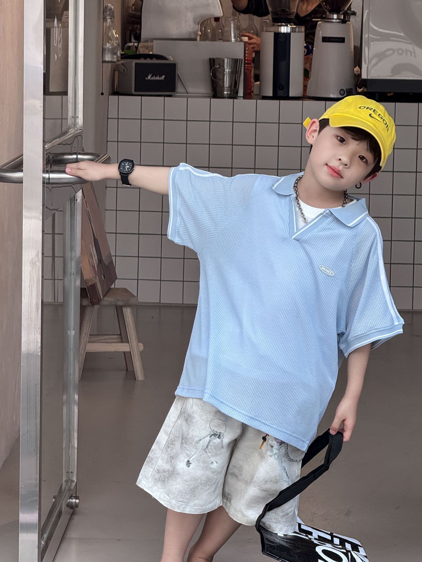 Quần Ngắn Jean Loang Khóa Trắng PL