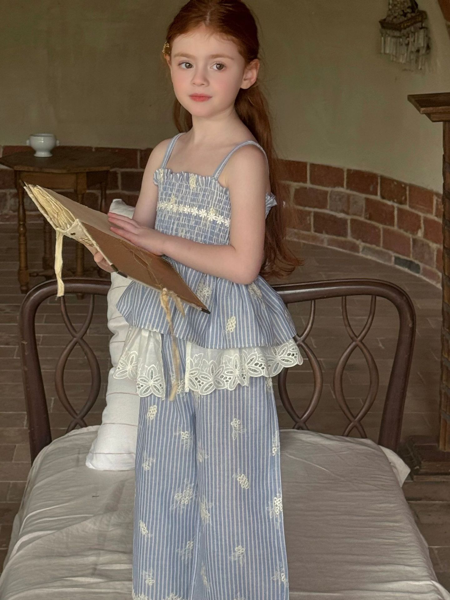 SET Dài Hoa Kẻ Xanh OTA