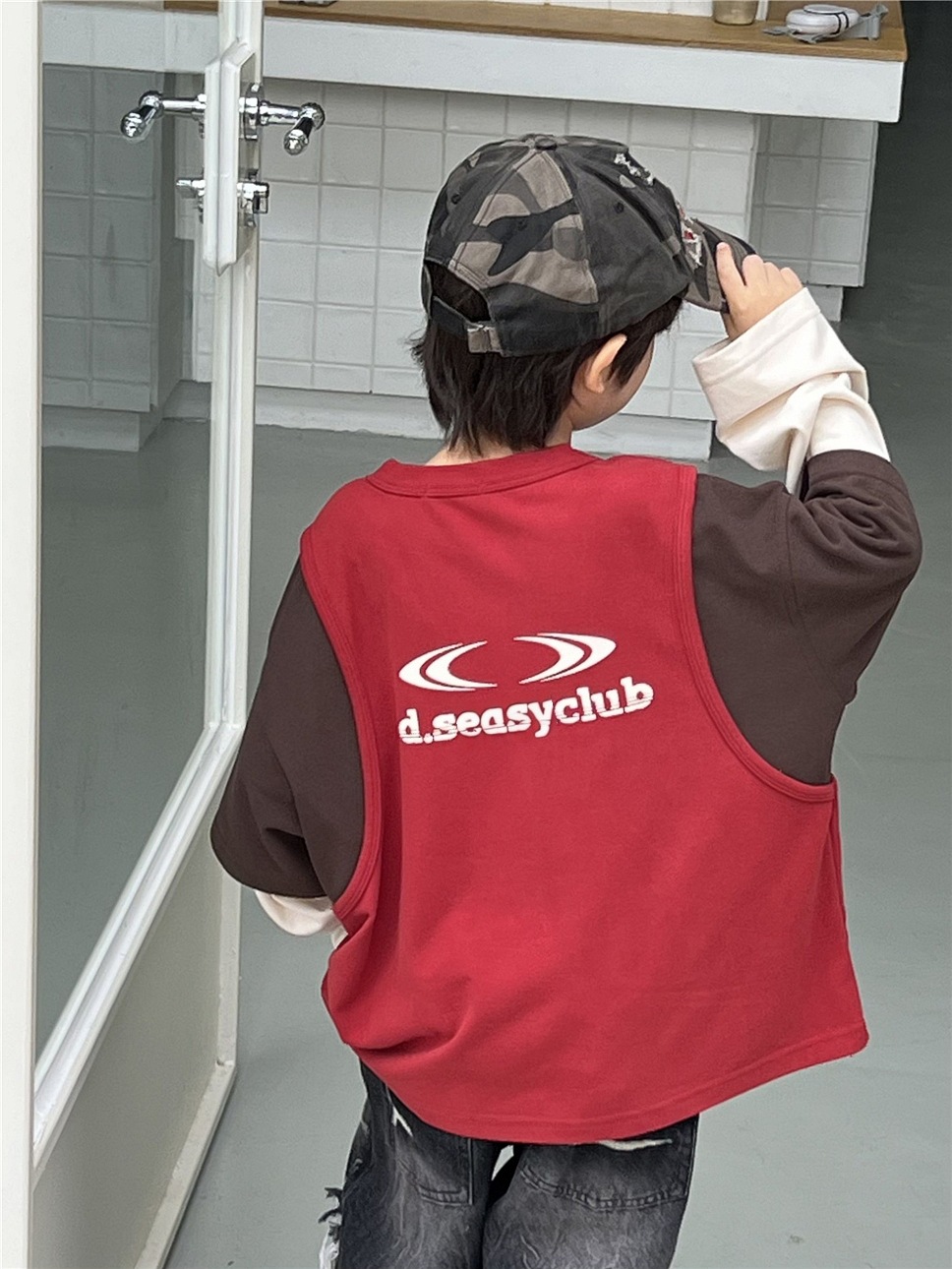 Áo Dài Nâu Đỏ Giả 3 Lớp SN