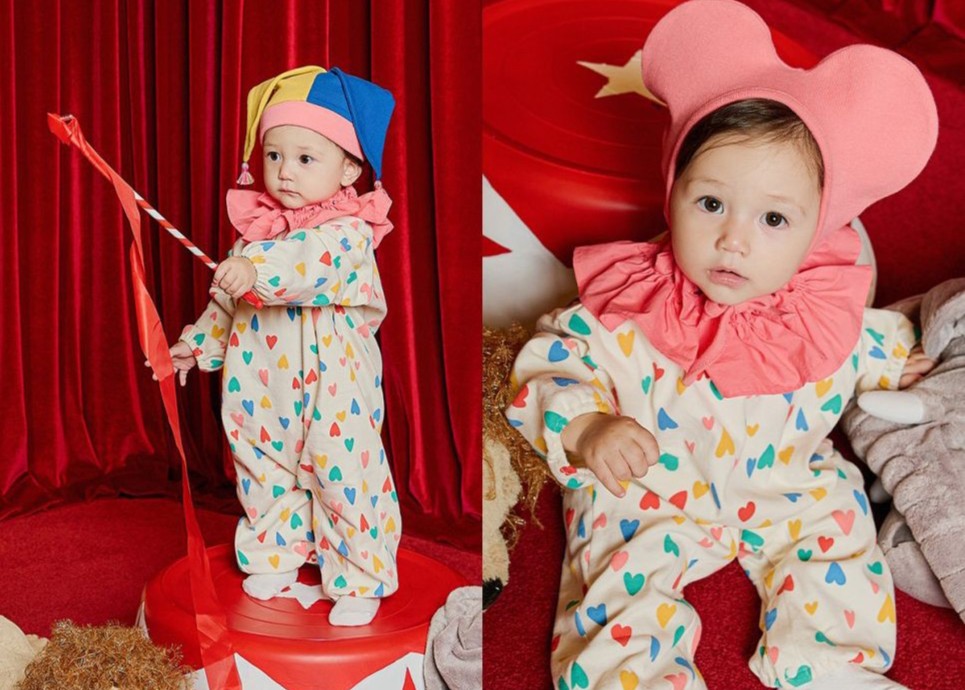 Jump Dài Tim Màu Kèm Nón Hề