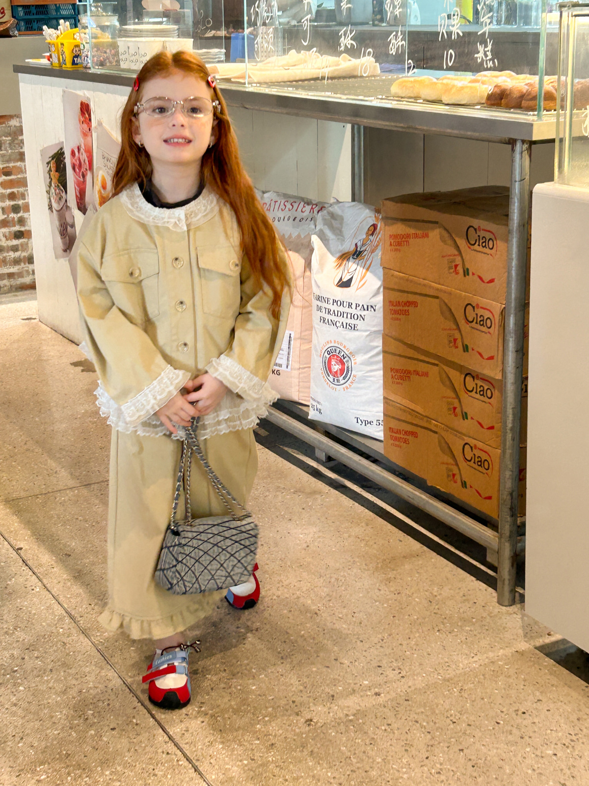 Set Dài Kaki Be Phối Voan YN Peach