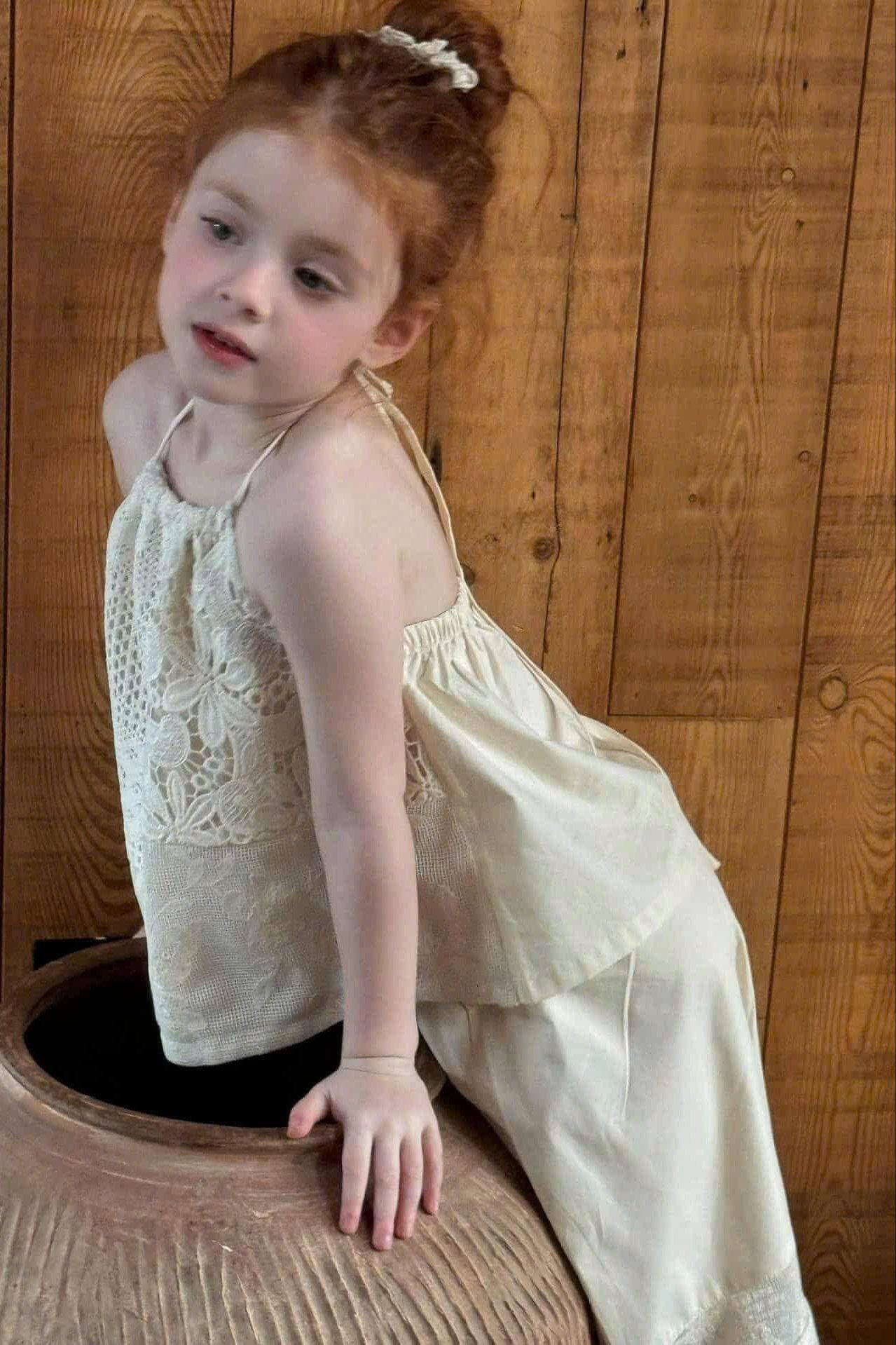 Set Áo Yếm Quần Dài Ren Kem Lưới Ota