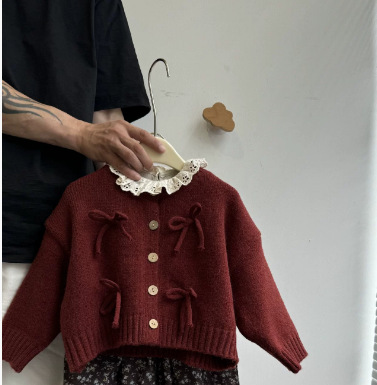 ÁO KHOÁC LEN ĐỎ NƠ