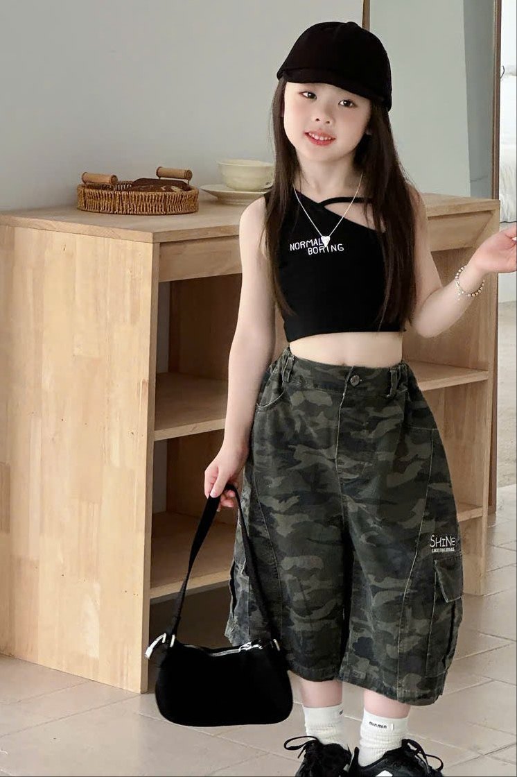 Set Áo Đen Quần Lửng Lính YK