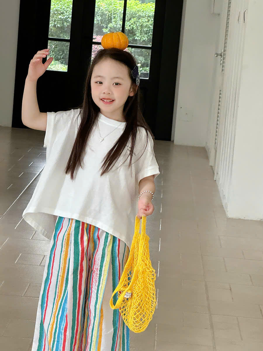 Set Dài Áo Bí Đỏ Quần Sọc YK