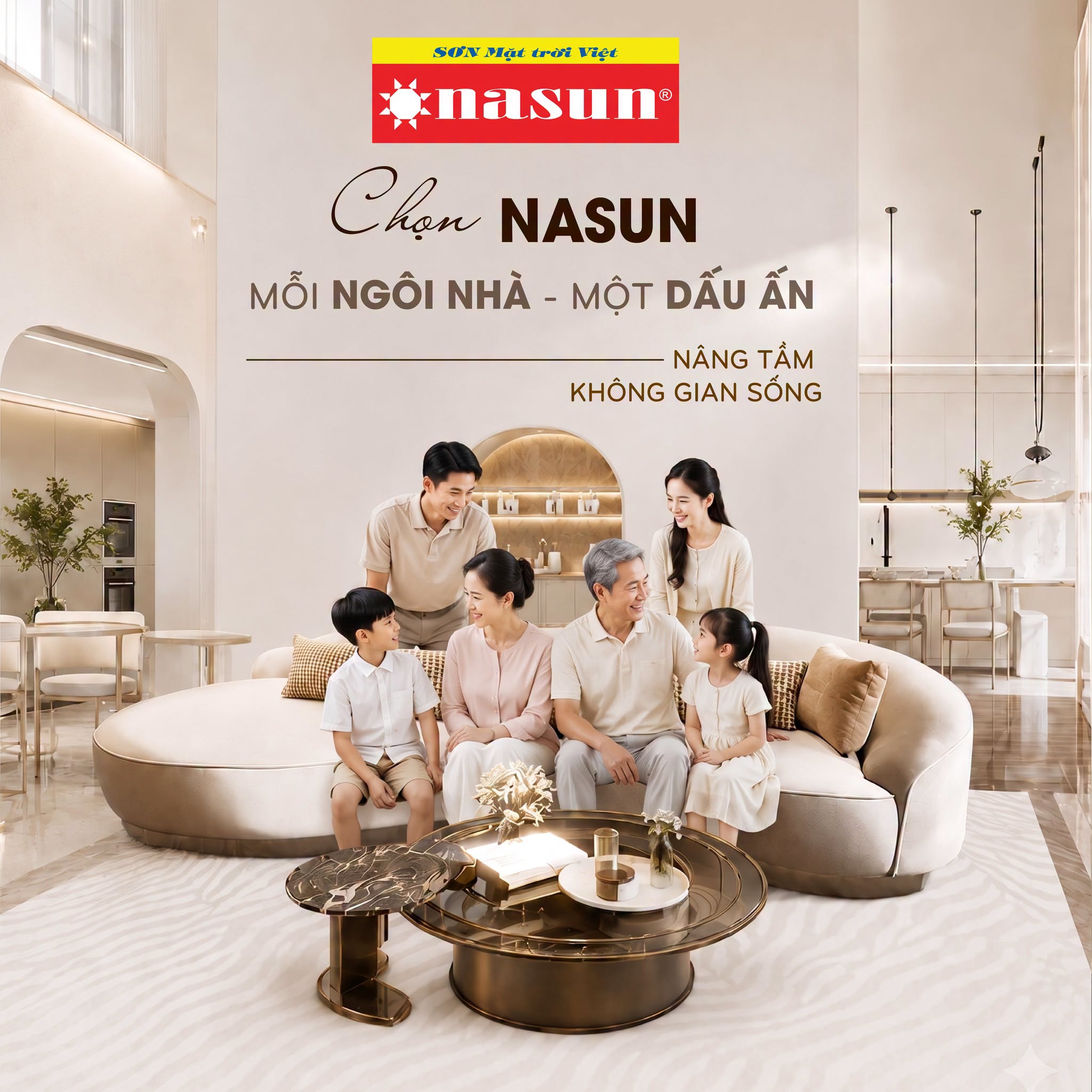 Bộ sản phẩm sơn nội thất Nasun: Chọn Nasun - Mỗi ngôi nhà - Một dấu ấn