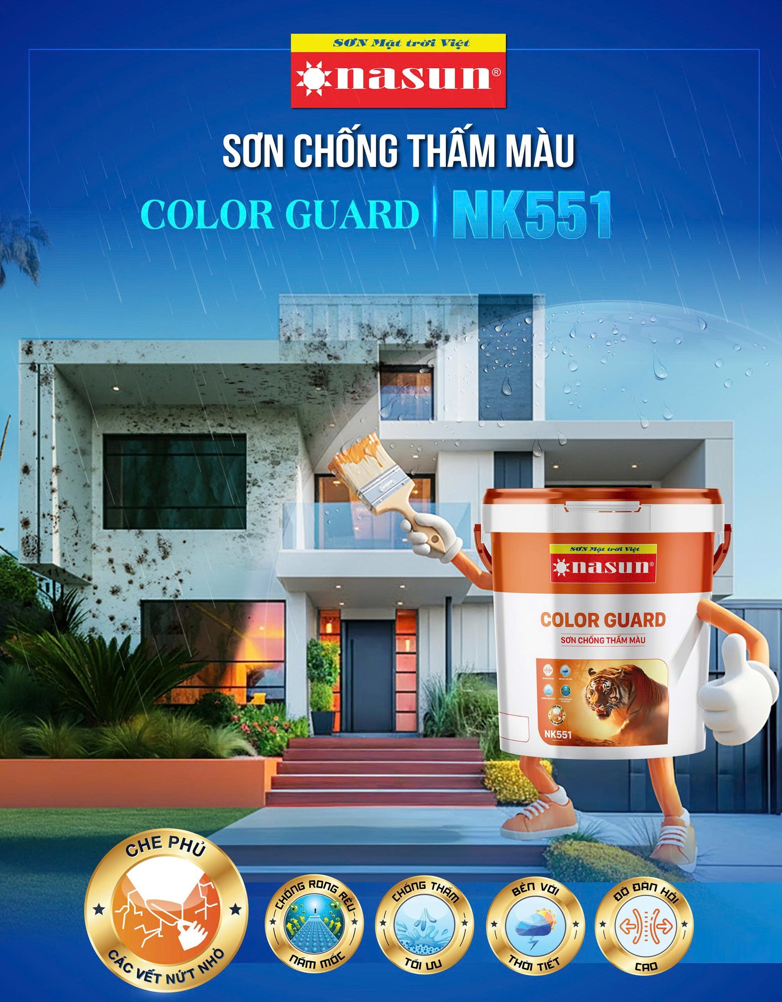 SƠN CHỐNG THẤM MÀU NASUN COLOR GUARD NK551 - BẢO VỆ VẺ ĐẸP BỀN LÂU