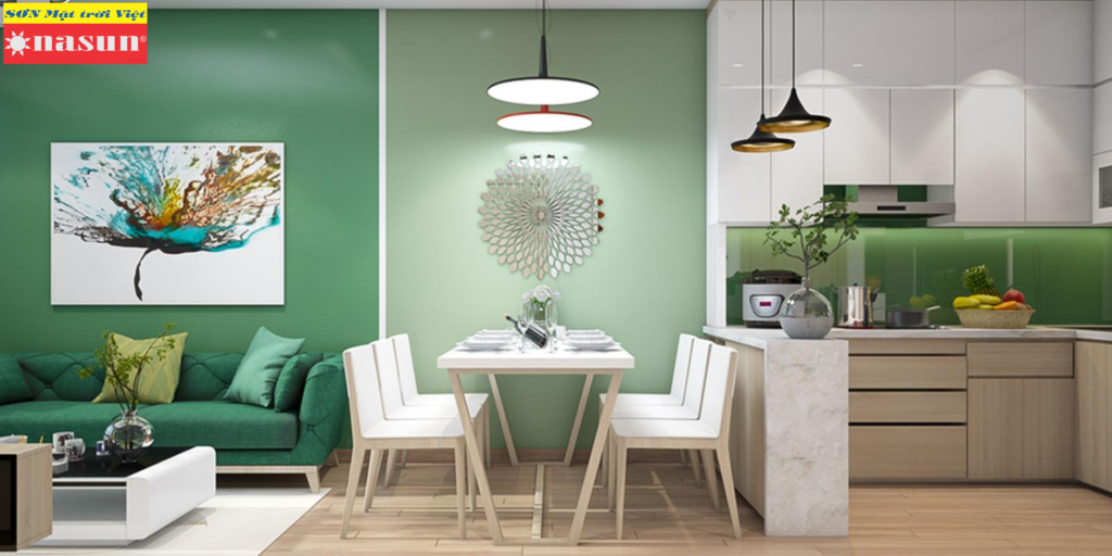 Sơn tường màu xanh pastel