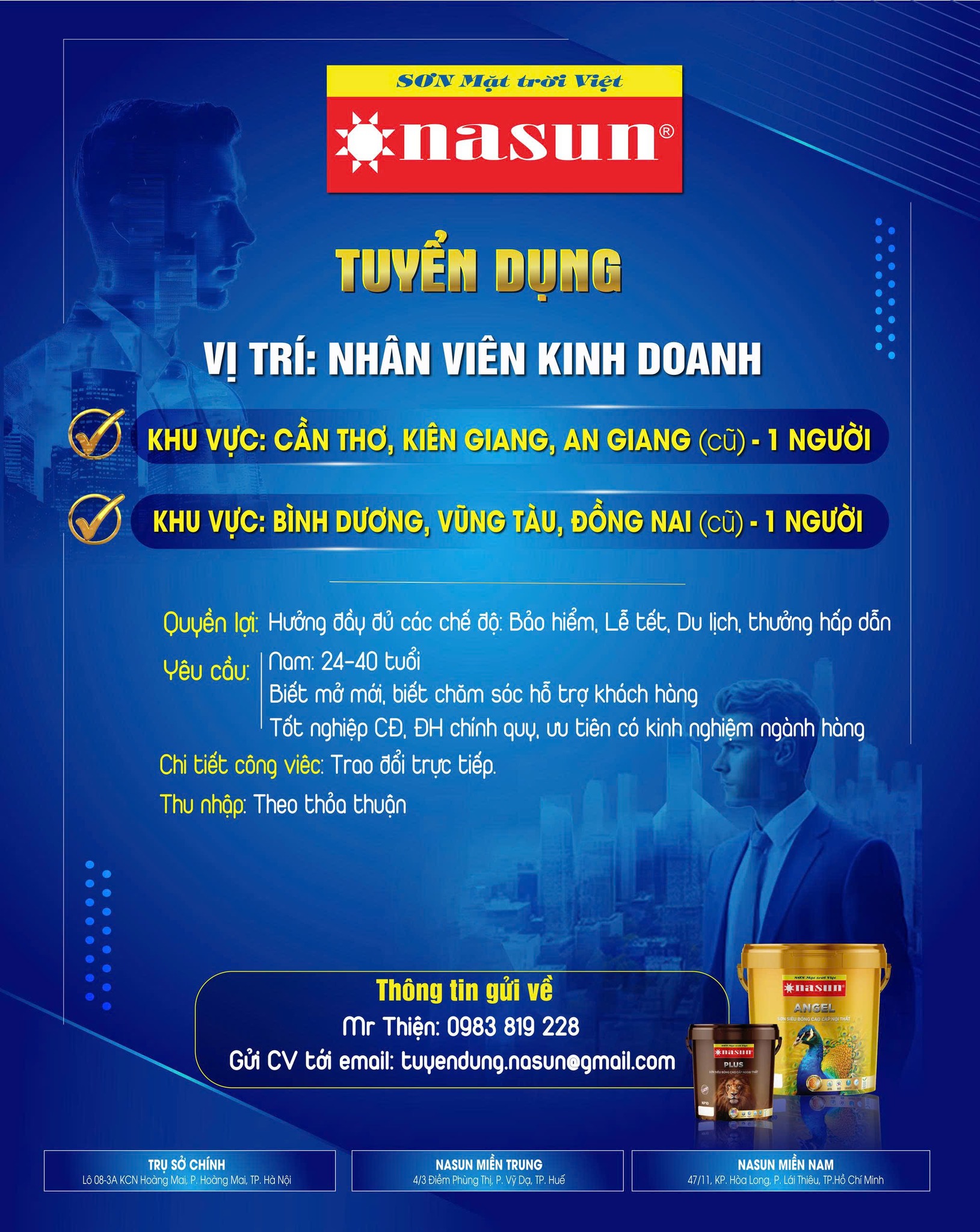 SƠN NASUN TUYỂN DỤNG NHÂN VIÊN KINH DOANH