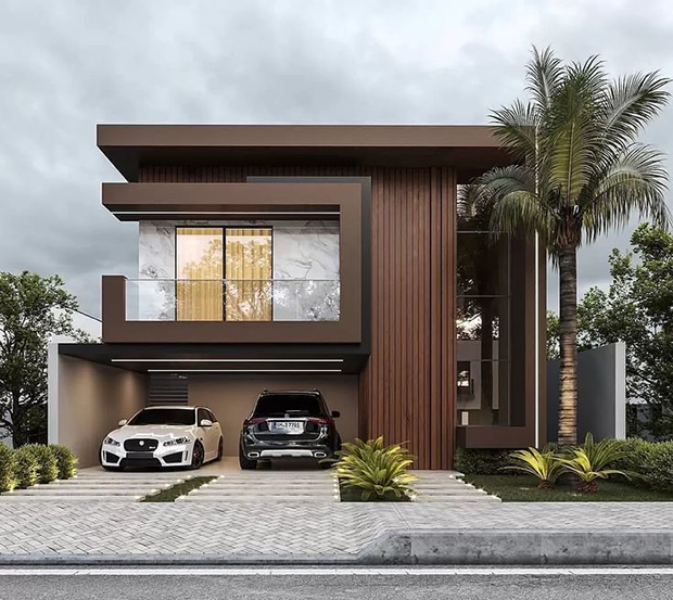 Mẫu Villa Hiện Đại Sơn Màu Nâu – Sang Trọng, Ấm Cúng | Sơn Nasun