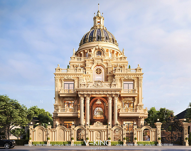 Biệt thự cổ điển sơn màu vàng hoàng gia, Biệt thự cổ điển sơn màu vàng – Vẻ đẹp Hoàng Gia sang trọng