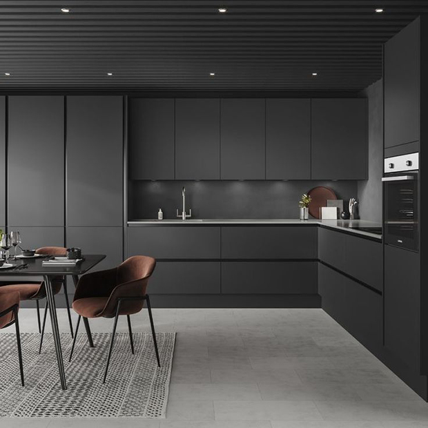 Nhà bếp màu xám. Màu sơn cho nhà bếp đẹp tạo nên không gian sống lý tưởng, Sơn Nasun, Nasun Paint, sơn phòng bếp, màu sơn cho nhà bếp