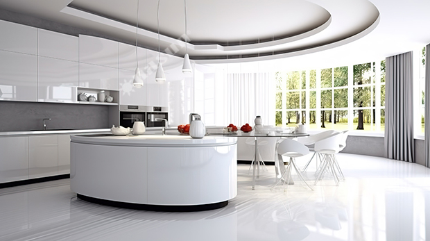 Phòng bếp sắc trắng hiện đại sang trọng cùng Sơn Nasun, Nasun Paint, sơn nhà đẹp, sơn nhà màu trắng, phòng bếp màu trắng, sơn màu trắng, white