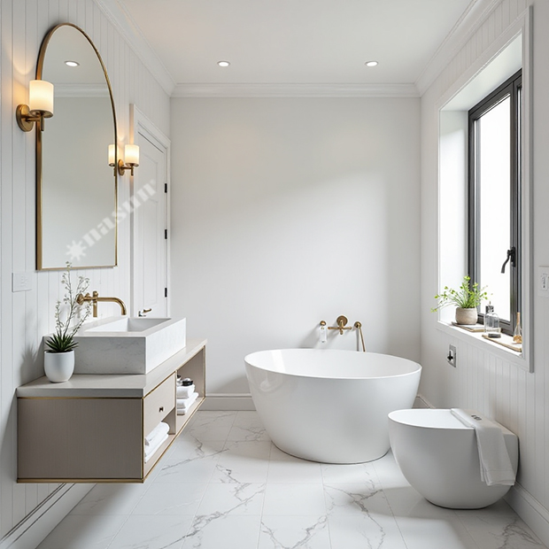 sơn phòng tắm màu trắng, sơn phòng tắm, Phòng tắm màu trắng – Không gian tinh khôi hiện đại | Nasun,, màu sơn phòng tắm đẹp, sơn phòng tắm chống ẩm mốc, sơn phòng tắm chống thấm, thiết kế phòng tắm hiện đại