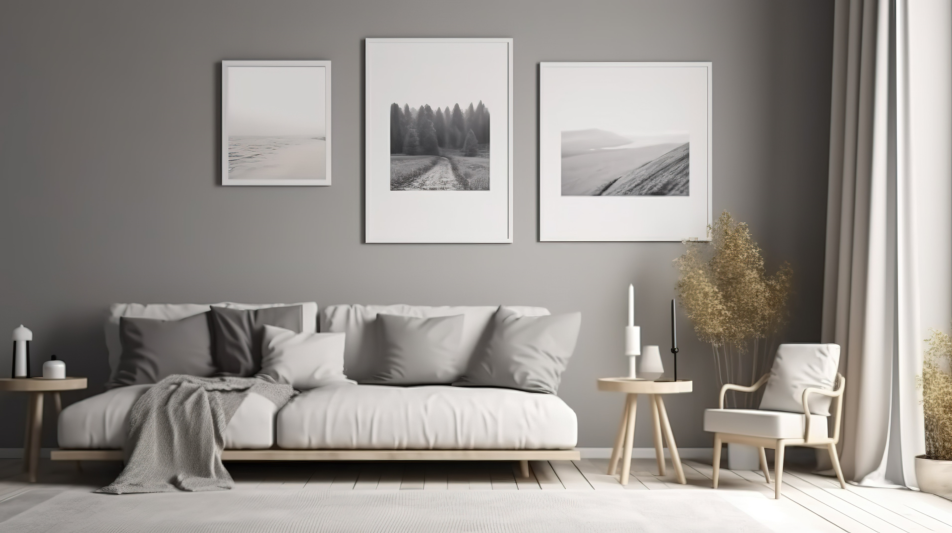 Mẫu Phòng Khách Sắc Xám - Phong Cách Hiện Đại Và Thanh Lịch, Sơn Nasun, Nasun Paint, sơn nhà màu xám, phòng khách màu xám, sơn màu xám, grey