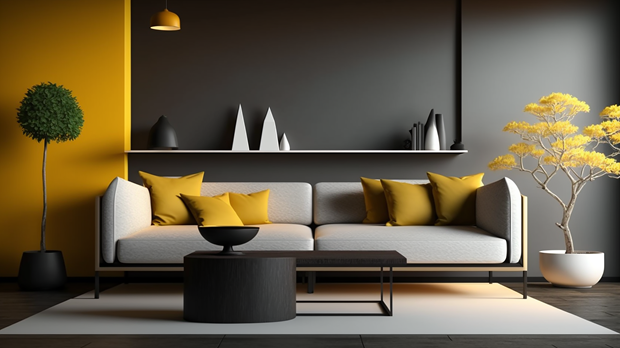 Mẫu Phòng Khách Sắc Xám - Phong Cách Hiện Đại Và Thanh Lịch, Sơn Nasun, Nasun Paint, sơn nhà màu xám, phòng khách màu xám, sơn màu xám, grey