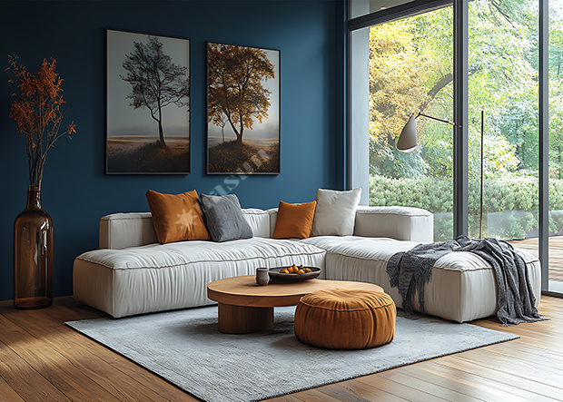 Phòng Khách Màu Xanh Dương - Không Gian Tươi Mát Và Hiện Đại, Sơn Nasun, Nasun Paint, Nasun, sơn nhà màu xanh dương, phòng khách màu xanh dương, blue