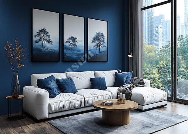 Phòng Khách Màu Xanh Dương - Không Gian Tươi Mát Và Hiện Đại, Sơn Nasun, Nasun Paint, Nasun, sơn nhà màu xanh dương, phòng khách màu xanh dương, blue