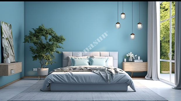 Sơn phòng ngủ màu xanh dương. Màu sơn phòng ngủ cho người mệnh Mộc hợp phong thủy, Sơn Nasun, Nasun Paint, màu sắc cho người mệnh Mộc, màu hợp mệnh mộc, màu sơn hợp mệnh