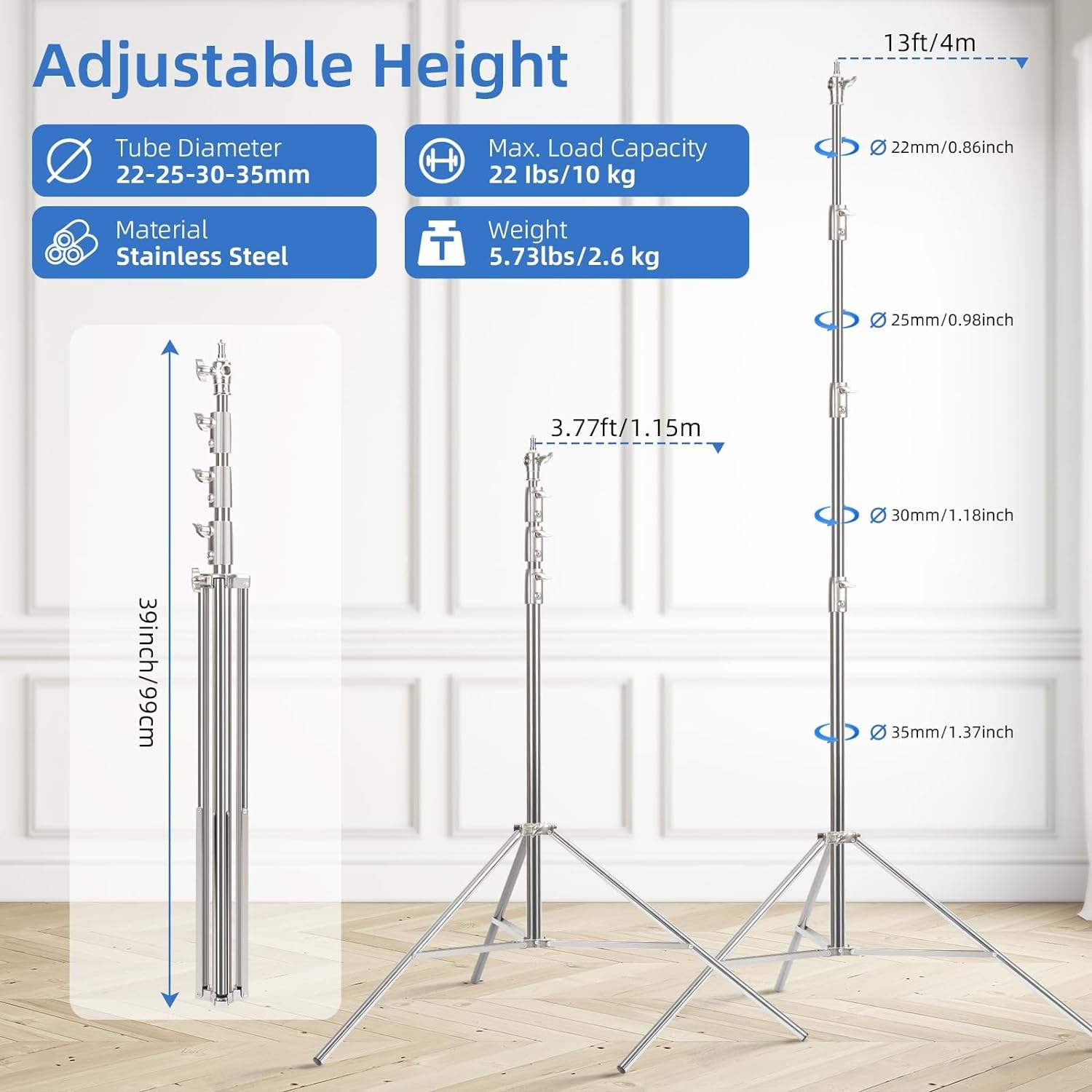E.PRO E400S 400cm - Chân Đèn Studio Inox Chính Hãng, Giá Tốt - ảnh 3