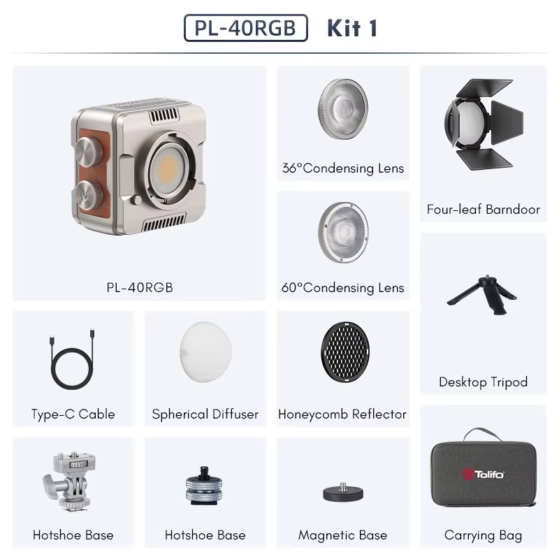 Đèn quay video LED COB RGB TOLIFO PL-40RGB