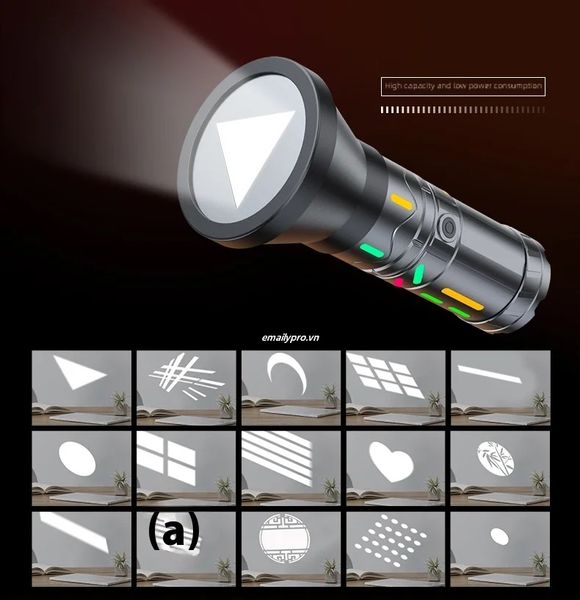Đèn LED Pin cầm tay RGB -Gobo