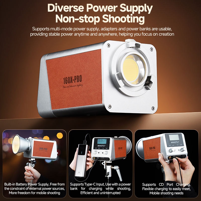 Đèn LED MIAOTU 150W – Pin 20000mAh, CRI ≥97, nhiệt độ màu 2700-6500K