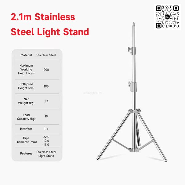 Chân đèn E.PRO E-200S  Thép  Không Gỉ  - Chịu lực Cao