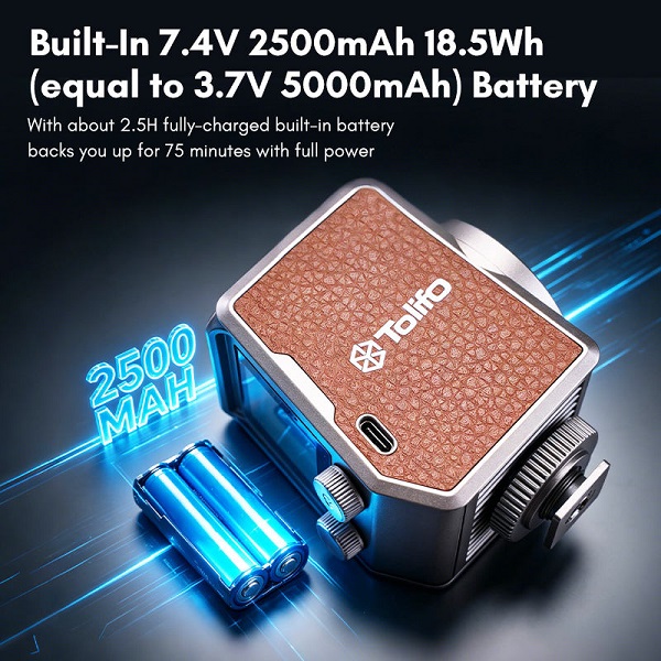 Đèn LED RGB Mini TOLIFO PL-15RGB 15W Tích Hợp Pin Sạc Chính Hãng