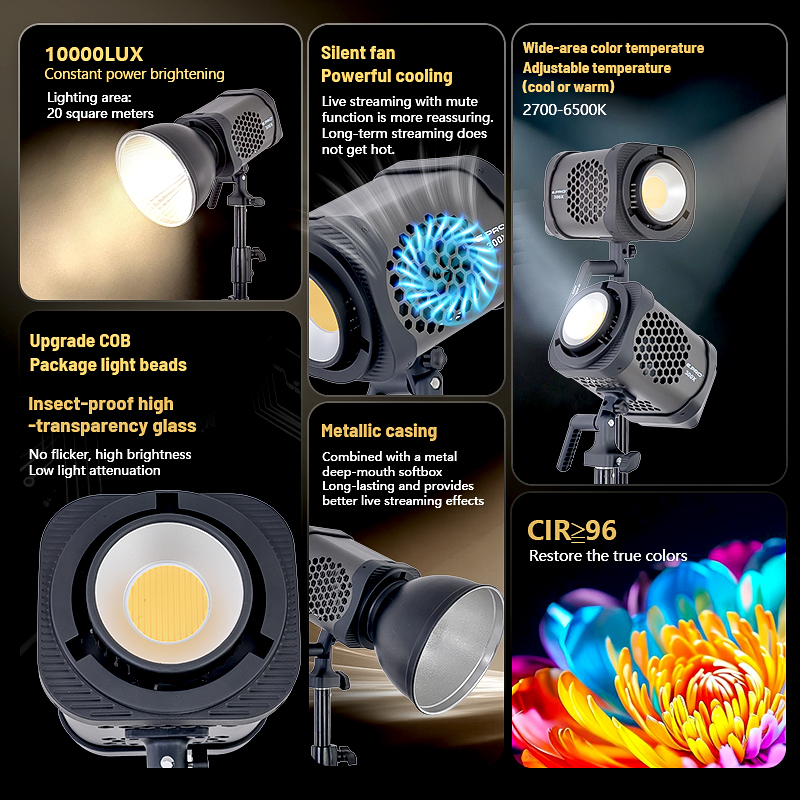 Đèn LED COB E.PRO 300X -300W – Ánh Sáng Studio Chuyên Nghiệp, Chuẩn Màu CRI > 96