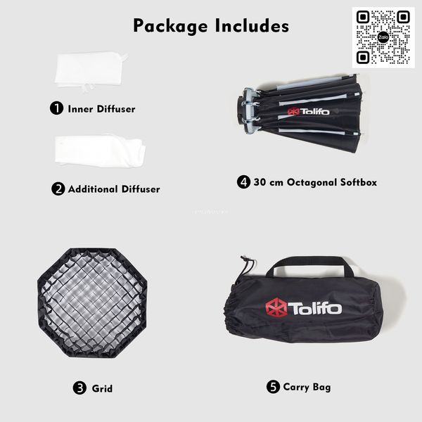 Softbox bát giác mini Bowens 30CM /60CM/80CM TOLIFO