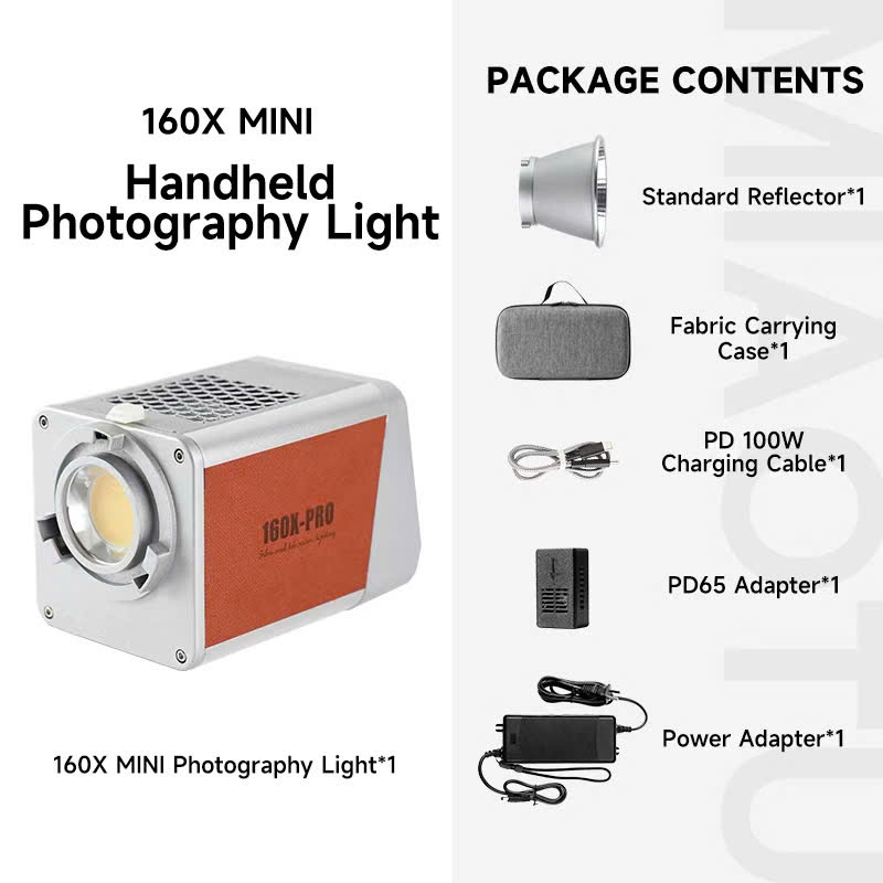 Đèn LED MIAOTU 160W – Pin 20000mAh, CRI ≥97, nhiệt độ màu 2700-6500K