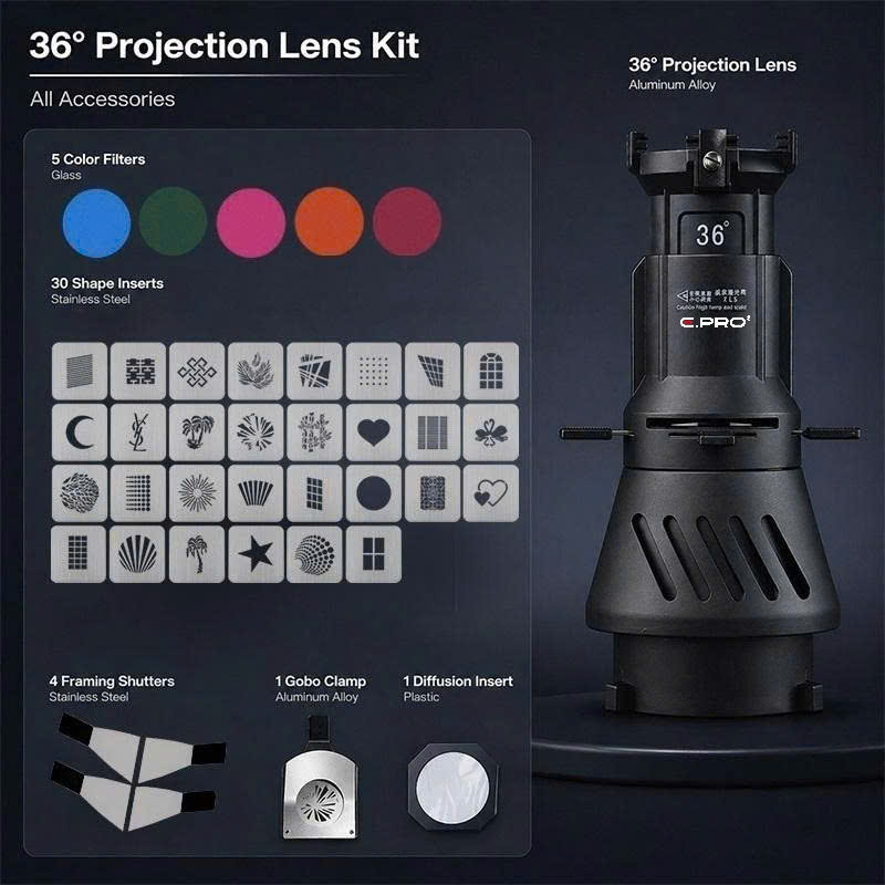 Bộ hiệu ứng ánh sáng E-PRO Projection Attachment EX30-PRO 36 – Giải pháp cho studio chuyên nghiệp
