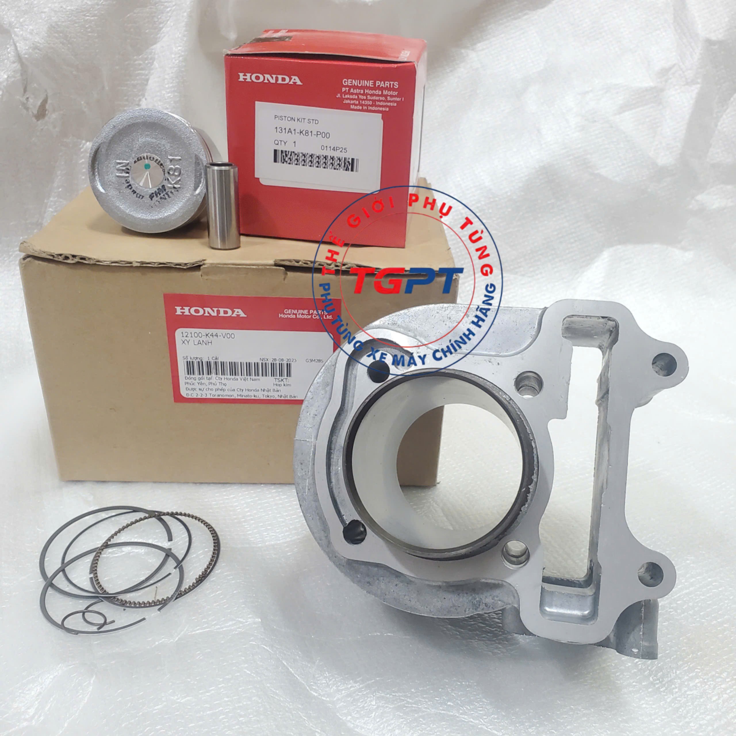 Nòng piston bạc Vision 14-19, Scoopy 110 - 12100-K44-V00/ 131A1-K81-P00