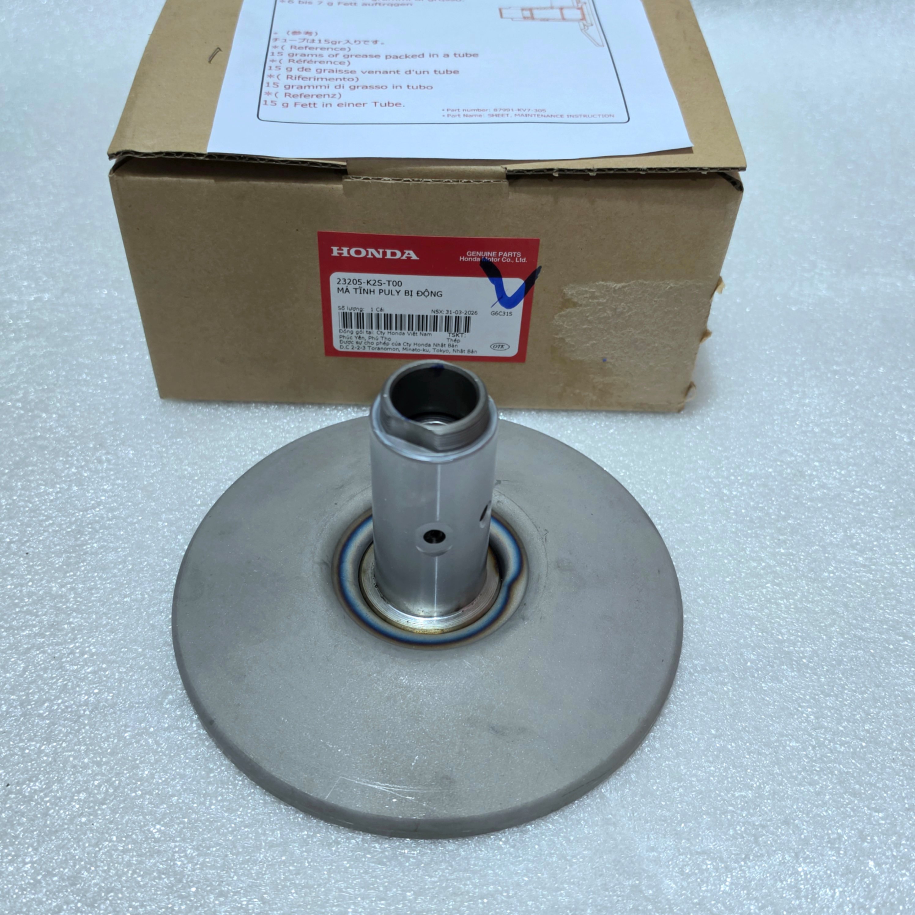 Má tĩnh puly bị động, Buly nồi sau Air Blade 4Val 2022-2025, Vario 160, Click 160 má trong - 23205-K2S-T00