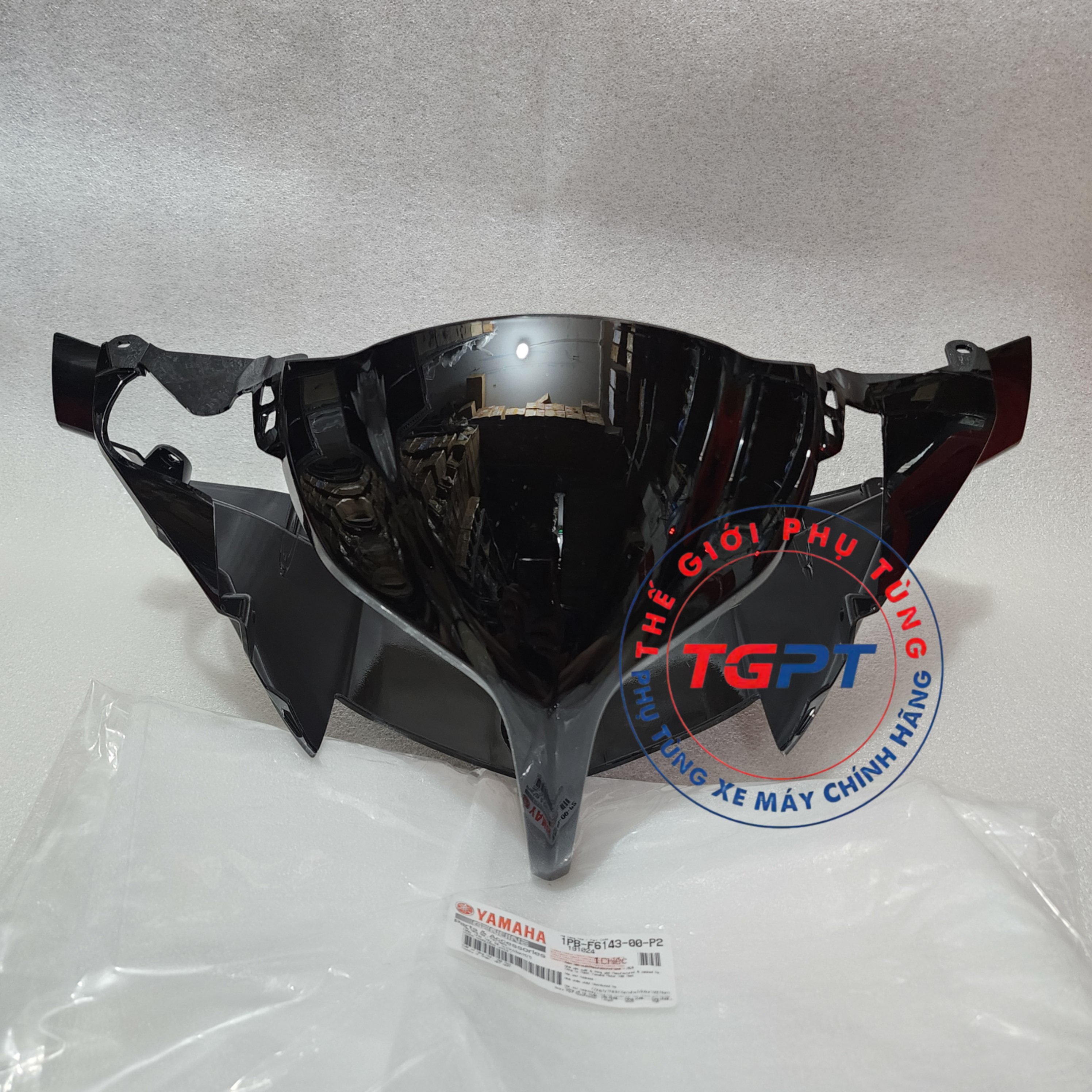 Nắp trước tay lái, Ốp đầu Jupiter Fi (2014-2024) đen bóng - 1PB-F6143-00-P2